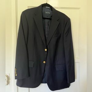 Nautical Dark Navy Suit Jacket with Gold Buttons